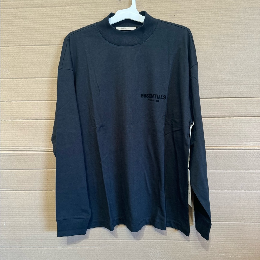 Essentials Essential Fear of God Long Sleeve T-Shirt in black